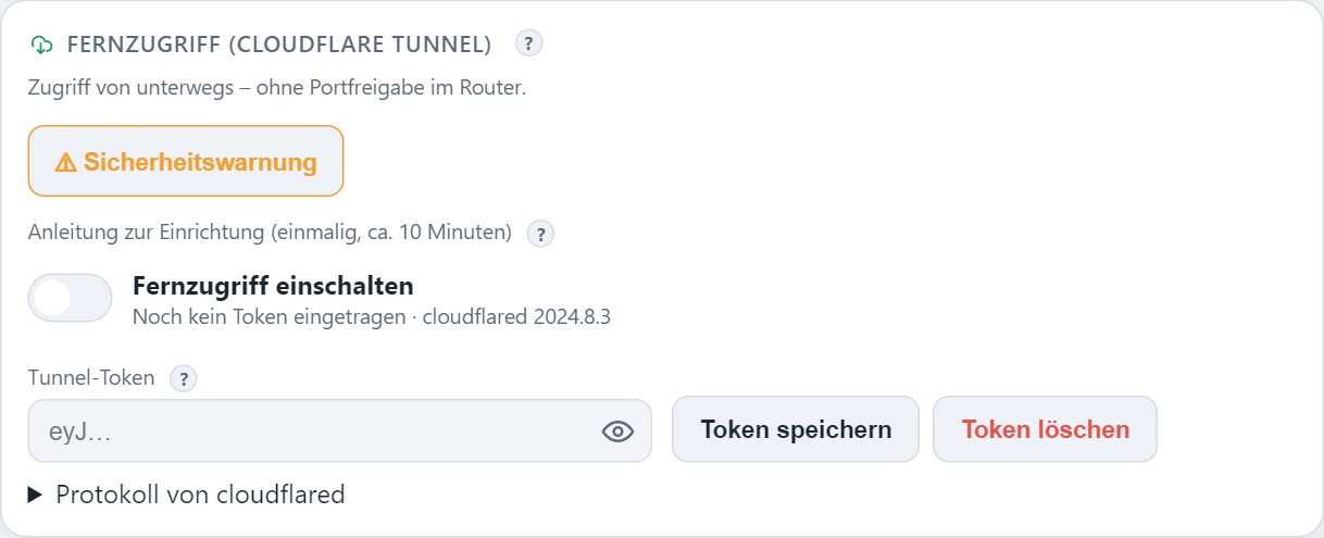 Fernzugriff per Cloudflare-Tunnel einrichten